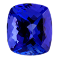 cushion blue tanzanite